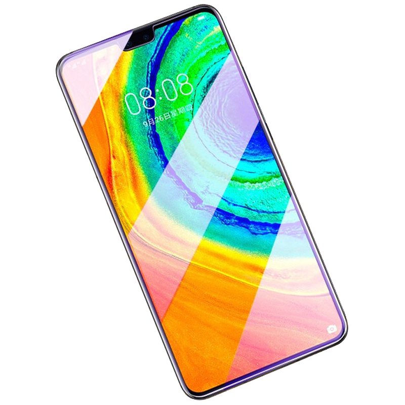 轻万适用华为mate 30钢化膜全屏抗蓝光防摔贴膜huawei手机保护膜MATE30全玻璃高清大图