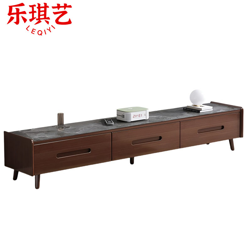 乐琪艺 电视柜 胡桃色+灰 个高清大图