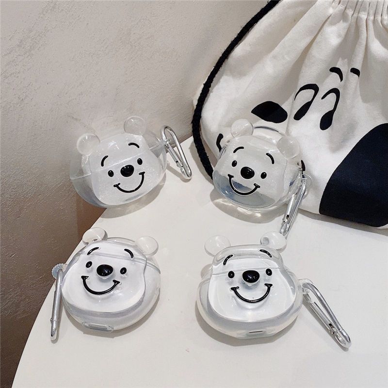 透明壳[单壳] Airpods1/2代 可爱熊华为FreeBuds3/4i苹果Airpods1/2/pro/3代耳机套蓝