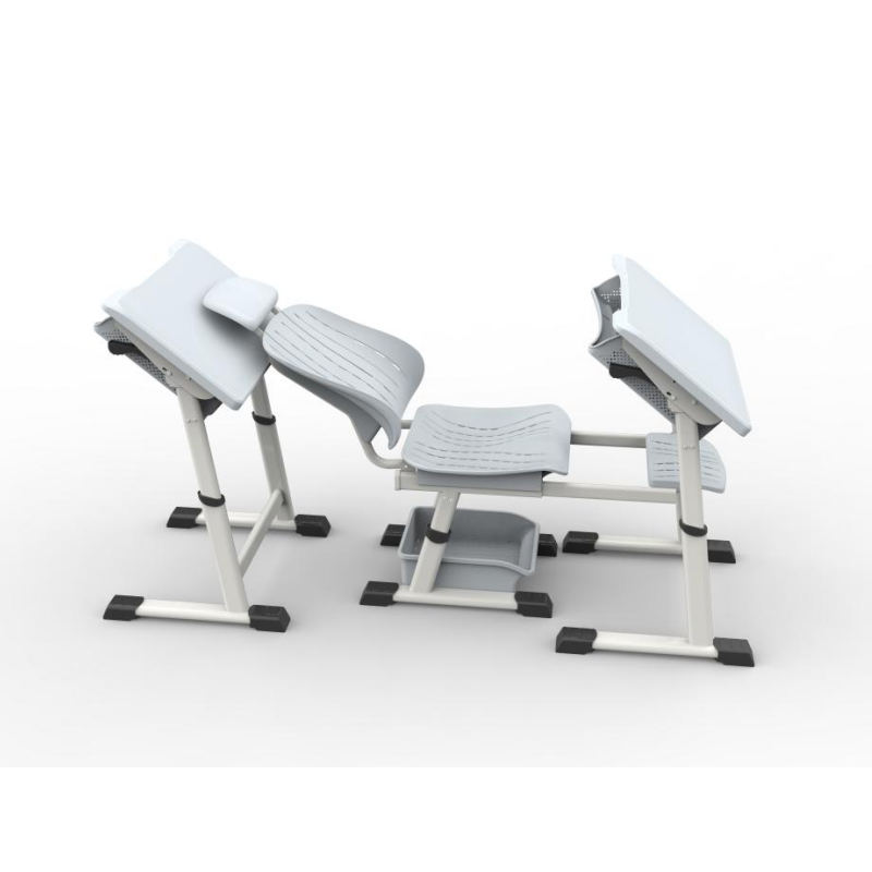 首指(SZ)单人课桌椅/MX-0060 灰白