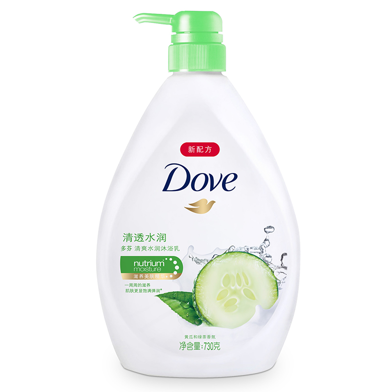 多芬(Dove)沐浴露 清透水润 清爽水润沐浴乳730g 黄花+绿茶[联合利华]