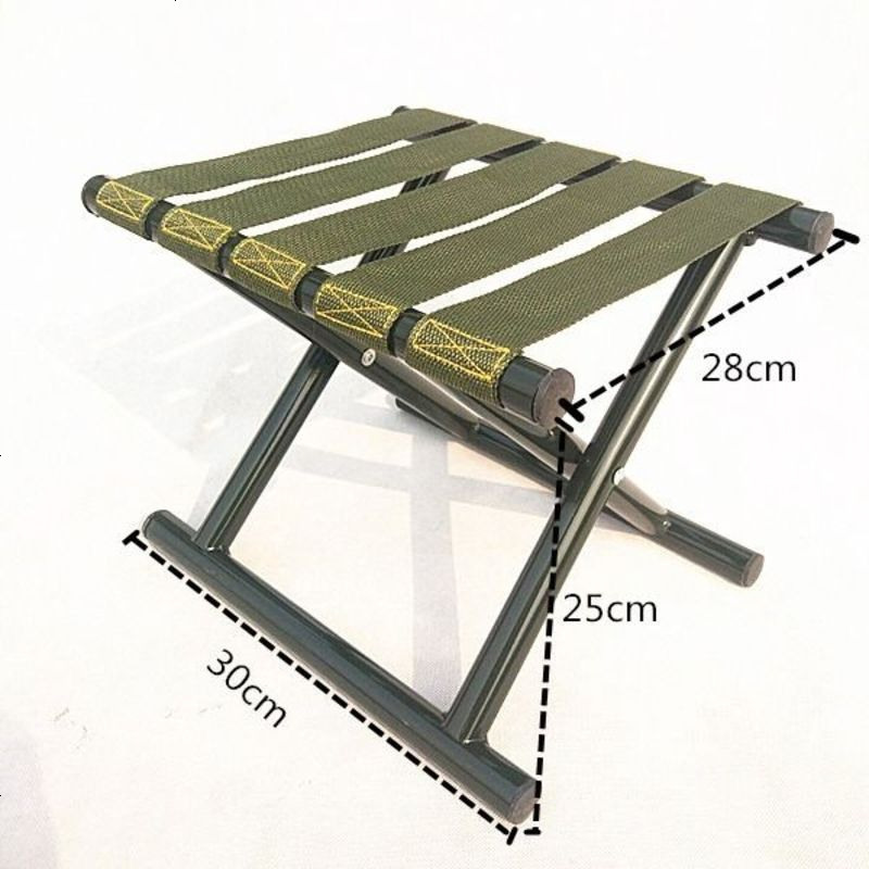 折叠凳子马扎户外加厚靠背钓鱼椅小凳子家用折叠椅便携板凳马扎 小小号军绿色
