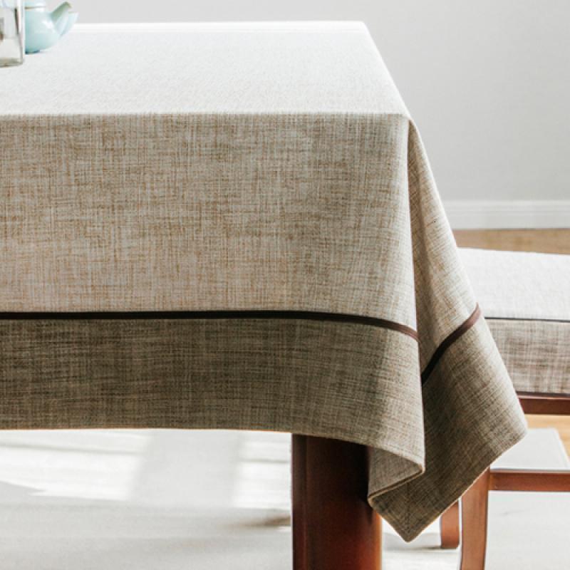 家柏饰(CORATED)桌布布艺田园中式棉麻风简约茶几布长方形餐桌布椅套椅垫套装定制