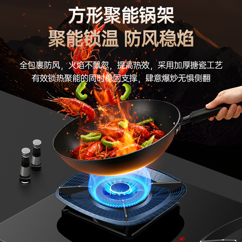 樱雪INSE燃气灶天然气双灶具 家用5.2kW定时聚能猛火灶灶台嵌两用 70%高热效可调节底盘Q8D高清大图