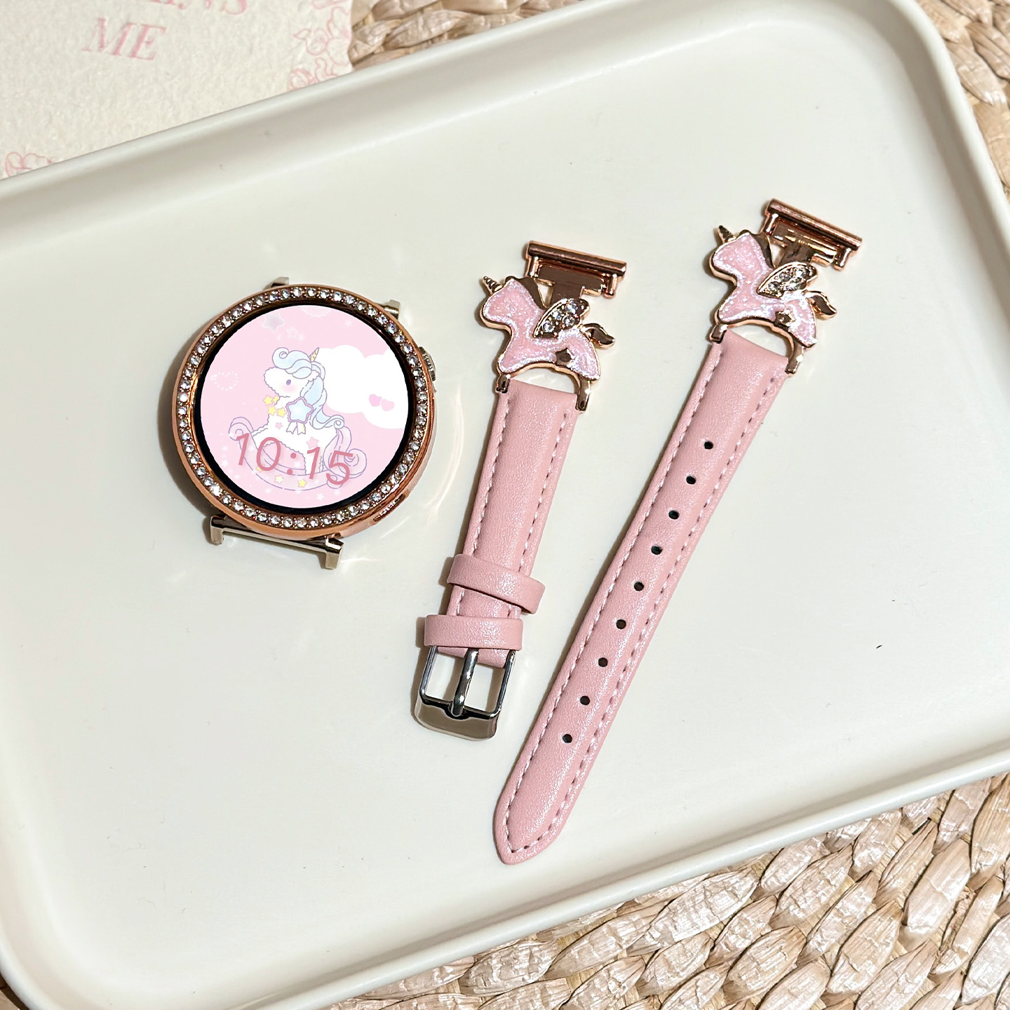 猫咪毛绒挂脖套适用小天才Z11电话手表表带3139B 粉色壳 w5