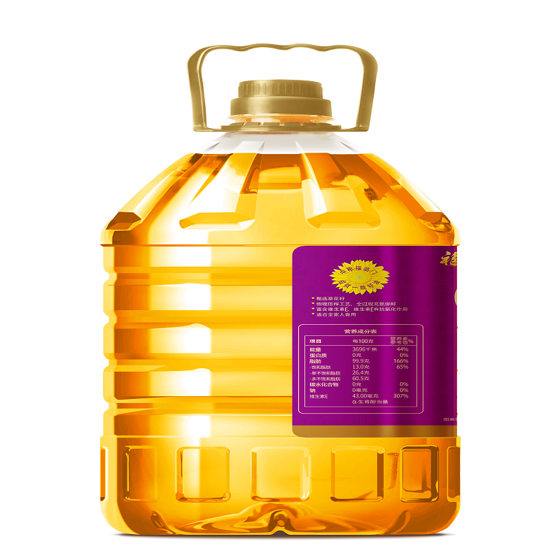 中粮福临门福至心礼压榨一级葵花籽油5L高清大图