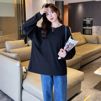 唐狮 长袖T恤女春夏季新款韩系简约圆领肩部镂空小众设计百搭