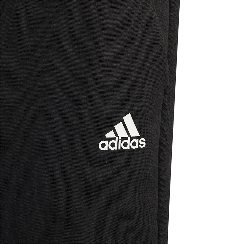 adidas 童装 纯色Logo条纹印花束脚运动裤 男童 黑色 HM9615