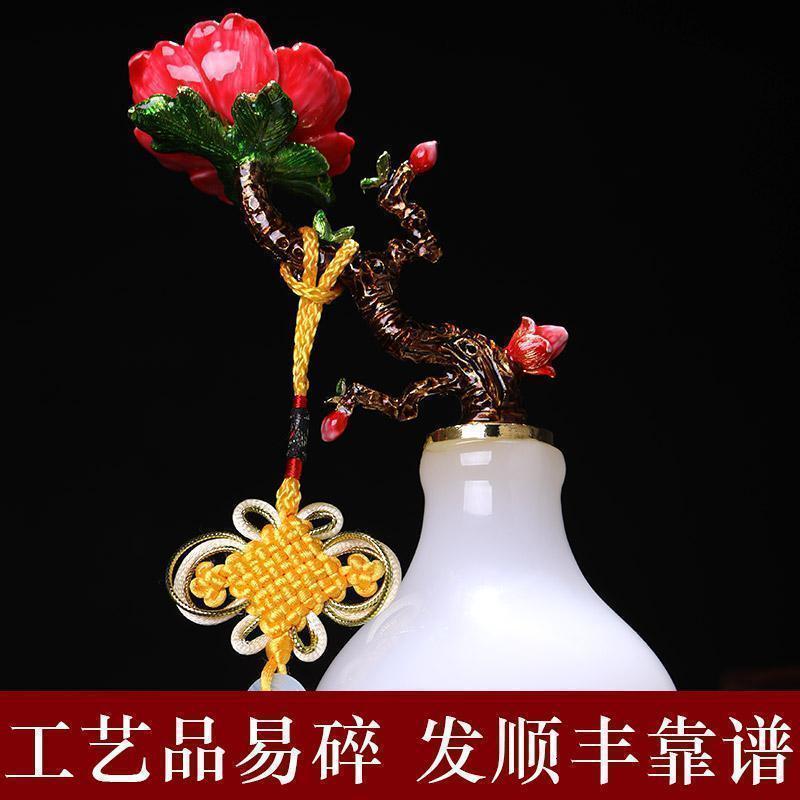 富贵如意琉璃玉葫芦摆件珐琅彩工艺客厅电视柜婚房装饰品新婚送礼_873