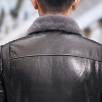 京岚(JINGLAN) 2021冬季新款海宁正品男式绵羊皮真皮皮衣男整皮水貂内胆皮克服YP-PK2086