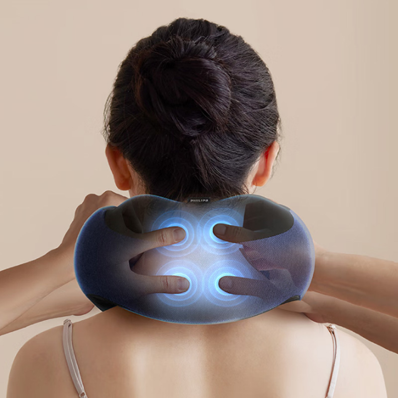 飞利浦智能肩颈按摩器3D深层揉捏缓解疲劳便携设计舒缓肩颈酸痛高清大图