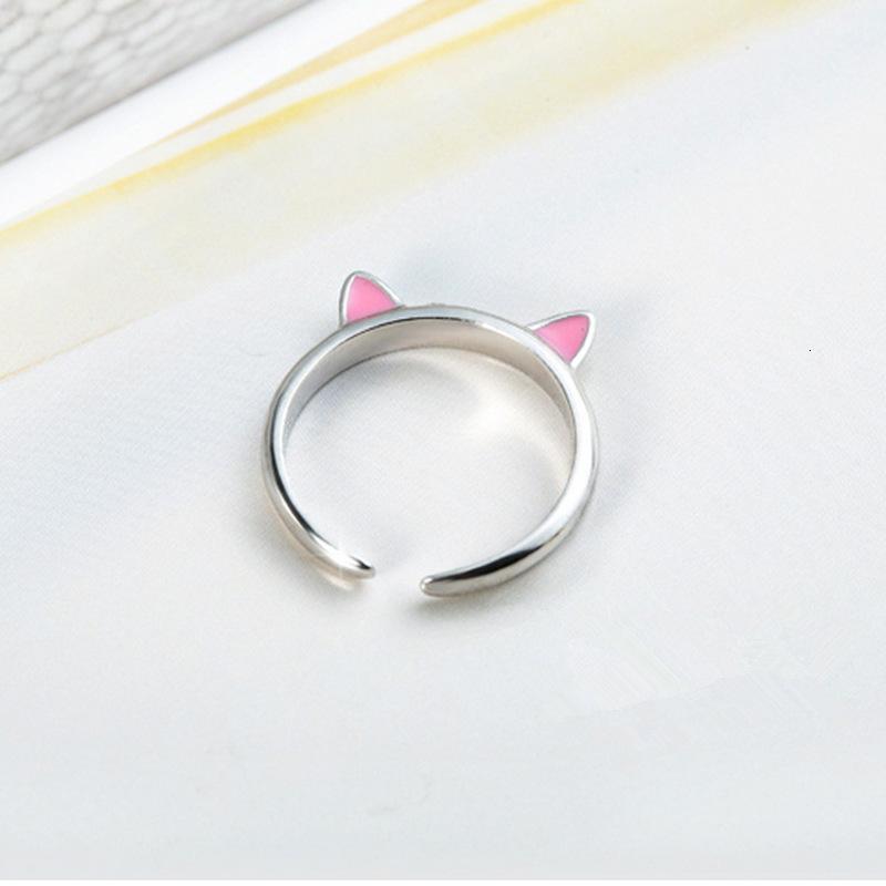 可爱猫咪开口戒指甜美饰品关节戒日韩个性简约潮人百搭饰品女士指环HFXYJ4326送女朋友七夕情人节礼物