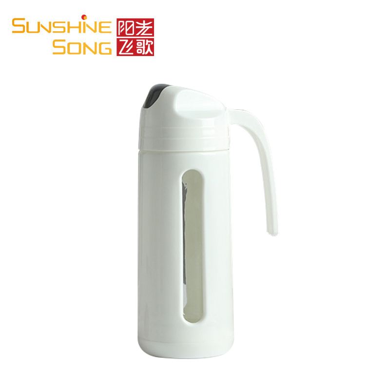 阳光飞歌 自动开合防漏油壶320ml 无铅玻璃大容量油壶调料瓶酱油醋瓶 白色