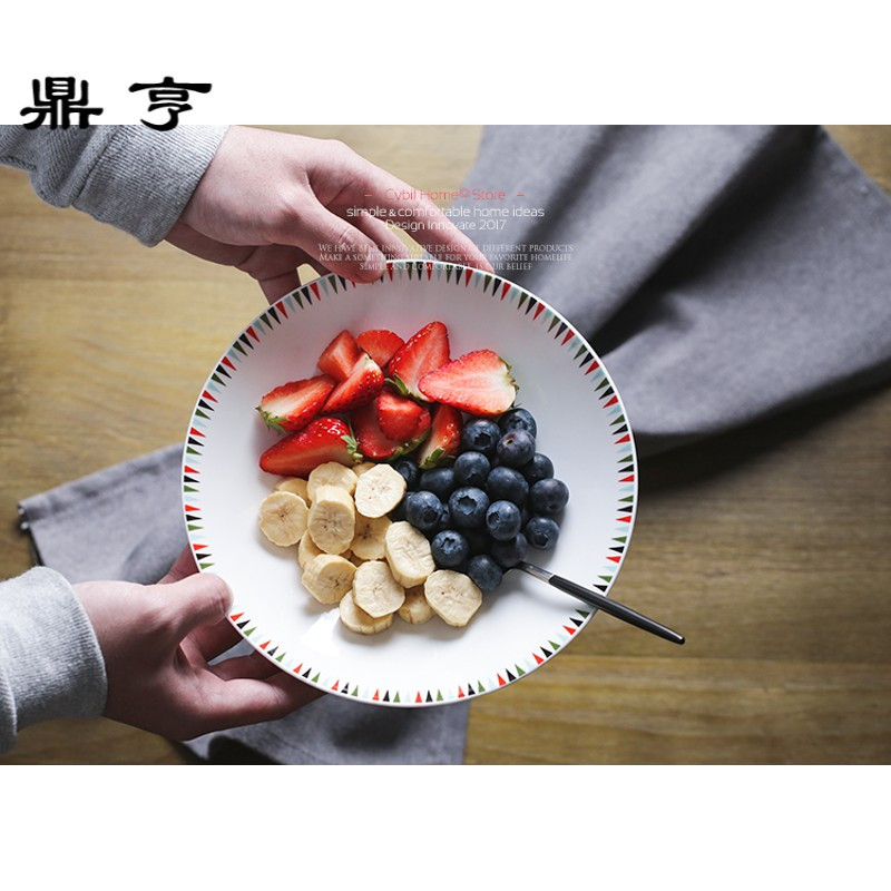 鼎亨cybil 北欧ins陶瓷盘子水果盘西餐盘汤盘沙拉盘甜点盘意面盘