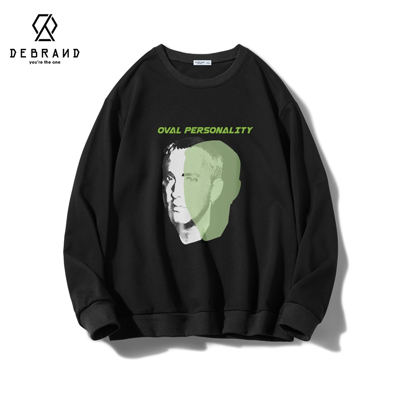 DEBRAND春季卫衣男士圆领ins潮牌港风宽松2022新款上衣服长袖外套