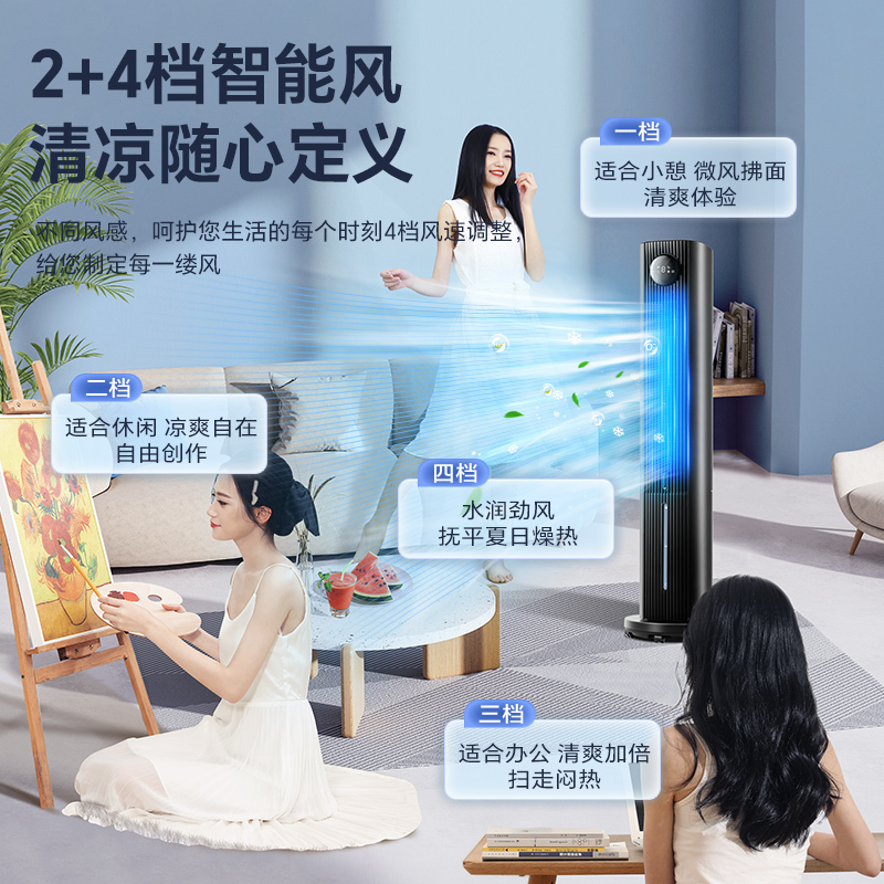 格力冷风扇家用塔式风扇客厅节能制冷空调扇办公省电加湿单冷风机 电风扇 KS-06S70Dg高清大图