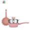 宝宝辅食锅 不粘婴儿煮粥煎蛋锅多功能儿童煎煮一体小奶锅 FENGHOU 16cm蓝色奶锅+盖子+赠品