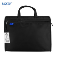 宝克(BAOKE)GW1002 商务手提包/M纹发泡料会议包 黑色/蓝色 1个