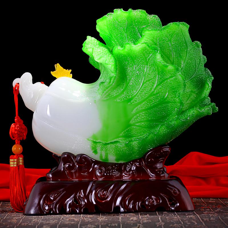 家柏饰(CORATED)玉白菜摆件 大号创意家居客厅电视柜装饰工艺品商务礼品高清大图