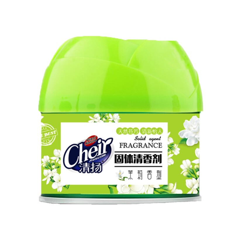 清扬空气清新剂茉莉除异味香薰卧室卫生间厕所车载香水固体清新剂100G/罐装