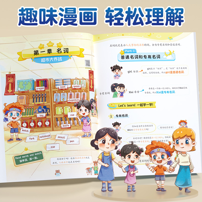 [入门篇+提高篇]英语句型句式训练 小学通用 [正版]情景图解法趣味小学英语语法启蒙教科书177个知识点语法专项练习训练高清大图