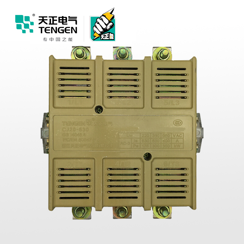 天正电气 CJ20-630A 380V 3NO 4NO+2NC 50Hz 3P 02010030089 交流接触器