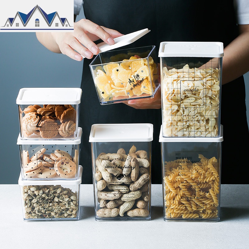 北欧透明密封罐零食干果杂粮储物盒家用厨房食品收纳储物罐 三维工匠收纳盒高清大图