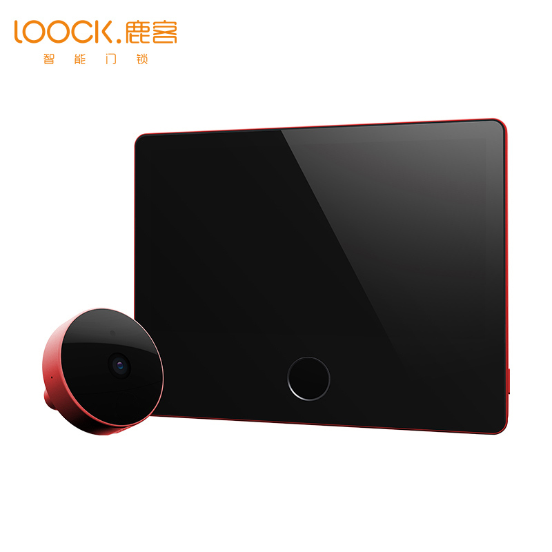 loock鹿客智能猫眼门镜wifi远程可视摄像头监控家用报警猫眼防撬LSC-C01红色