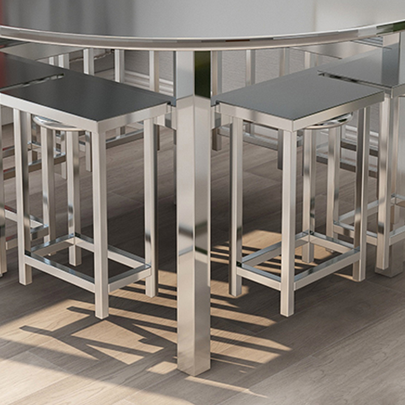 DXBG餐桌学校食堂小吃店快餐桌椅饭堂不锈钢圆桌1200*750高清大图