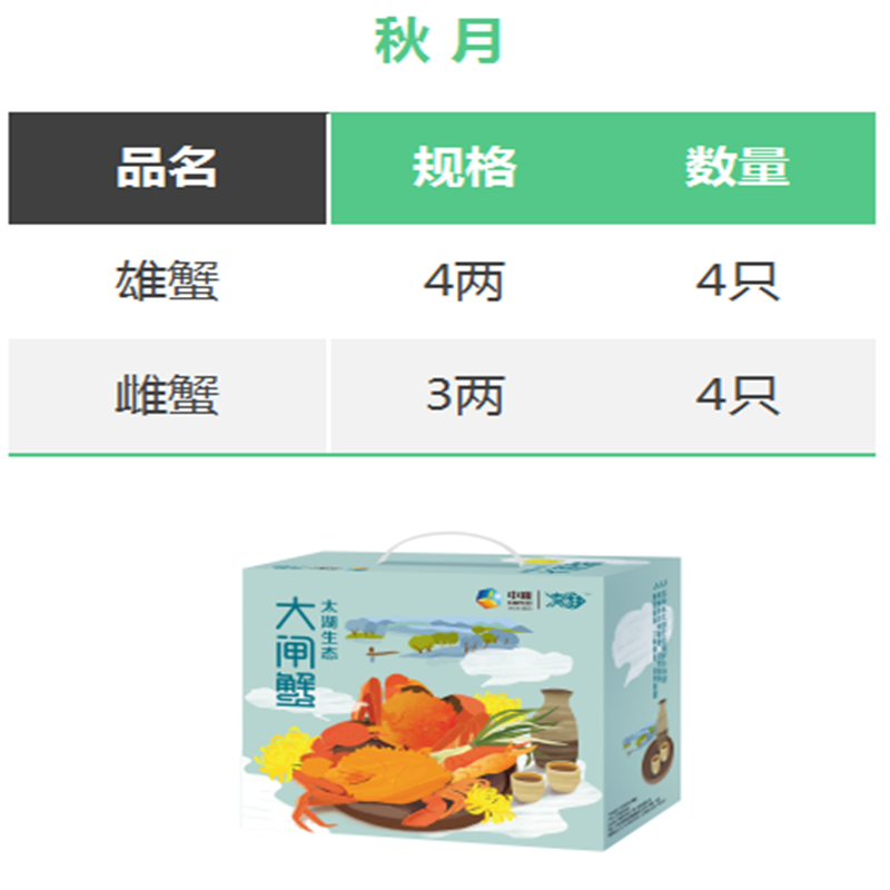 中粮凌鲜大闸蟹(秋月)套餐