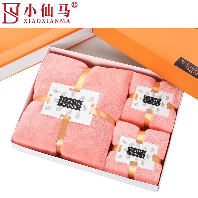 小仙马 珊瑚绒毛巾浴巾三件套 XXM-010 套高清大图
