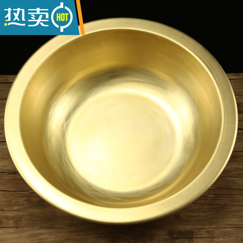 敬平铜盆纯铜家用加厚结婚喜盆用品老式复古仿古洗脸盆卫生间卫浴柜36高清大图