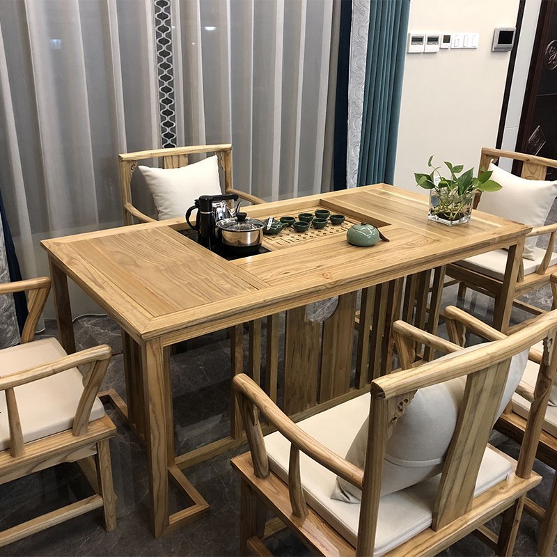 新中式实木茶台桌椅组合茶室禅意泡茶桌子茶台套装现代中式家具