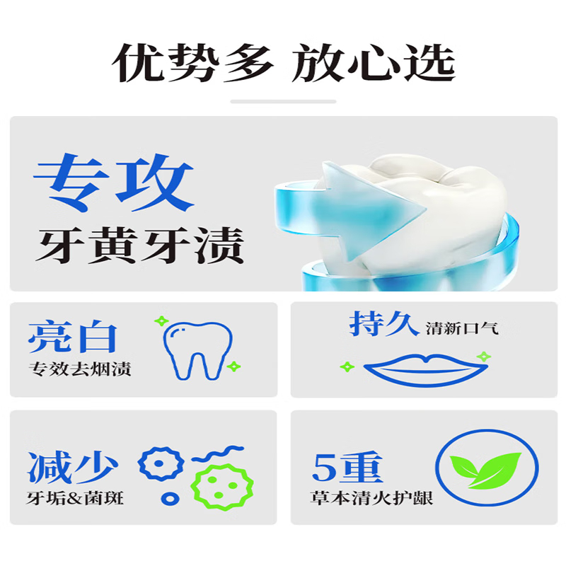 和风雨(Hefengyu)小苏打氨基酸 口香牙膏龙井绿茶味 220g (单位:瓶)高清大图