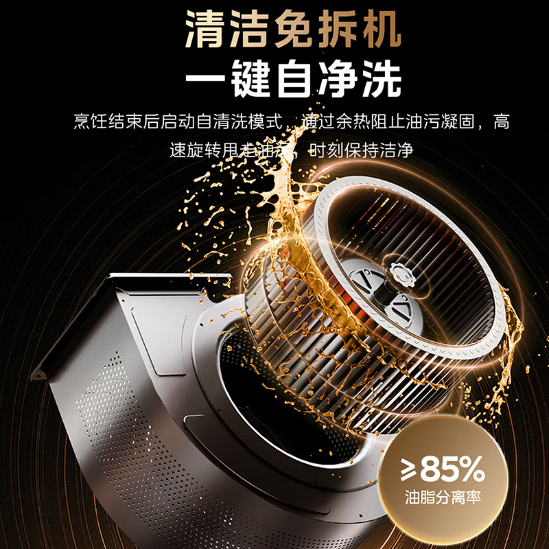 美的小旋风系列美的顶侧双吸27大吸力1000Pa油烟机变频电机增压自净洗油烟机L8高清大图