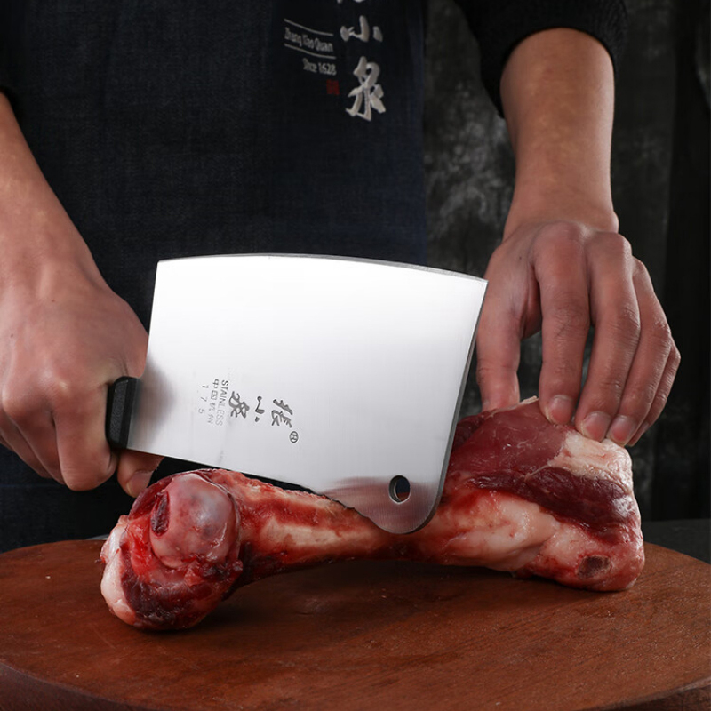 张小泉斩骨刀175mm刀刃锋利刀背波浪纹设计不打滑ZG-175高清大图