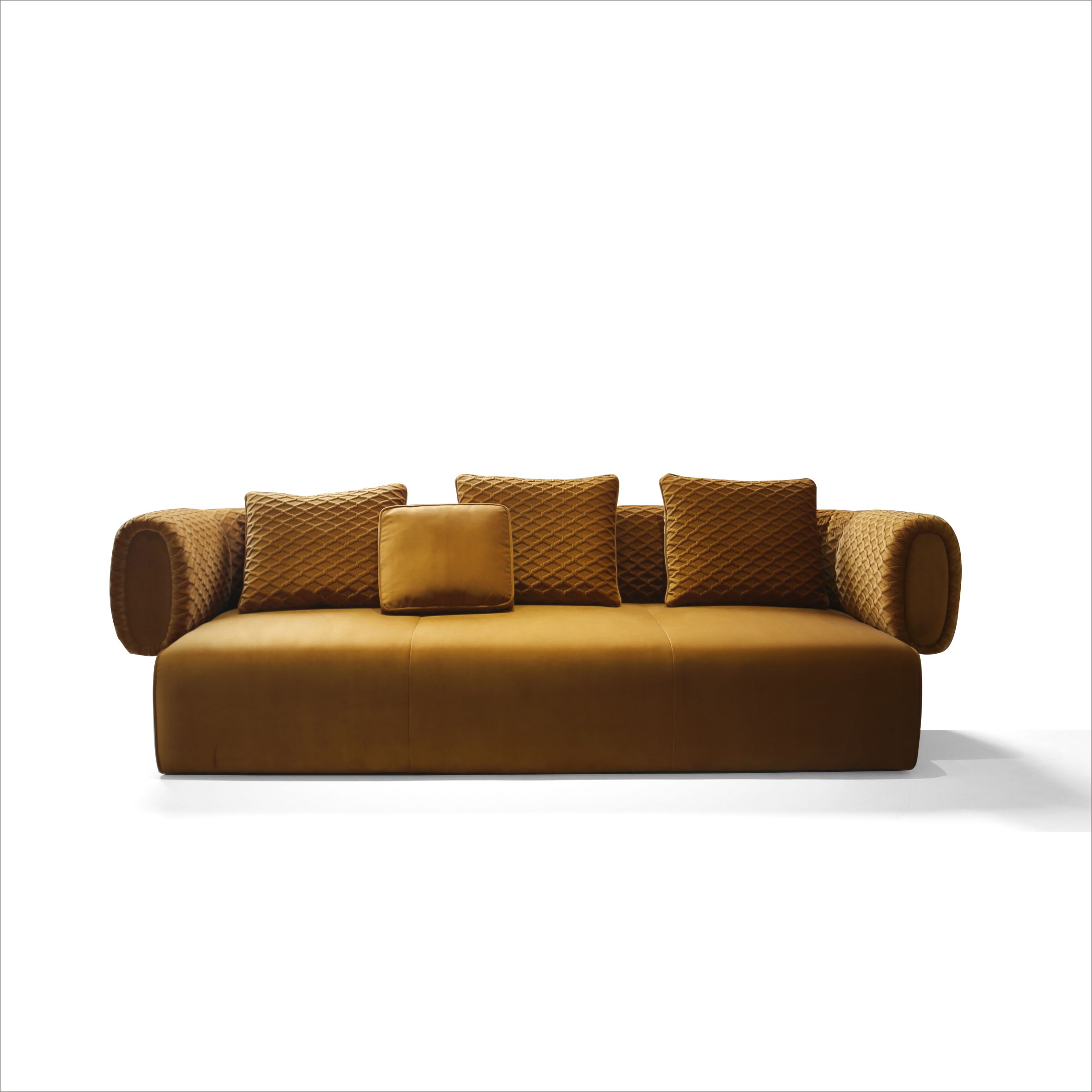 意式极简侘寂风别墅酒店客厅轻奢直排沙发三人沙发组合绒布艺沙发