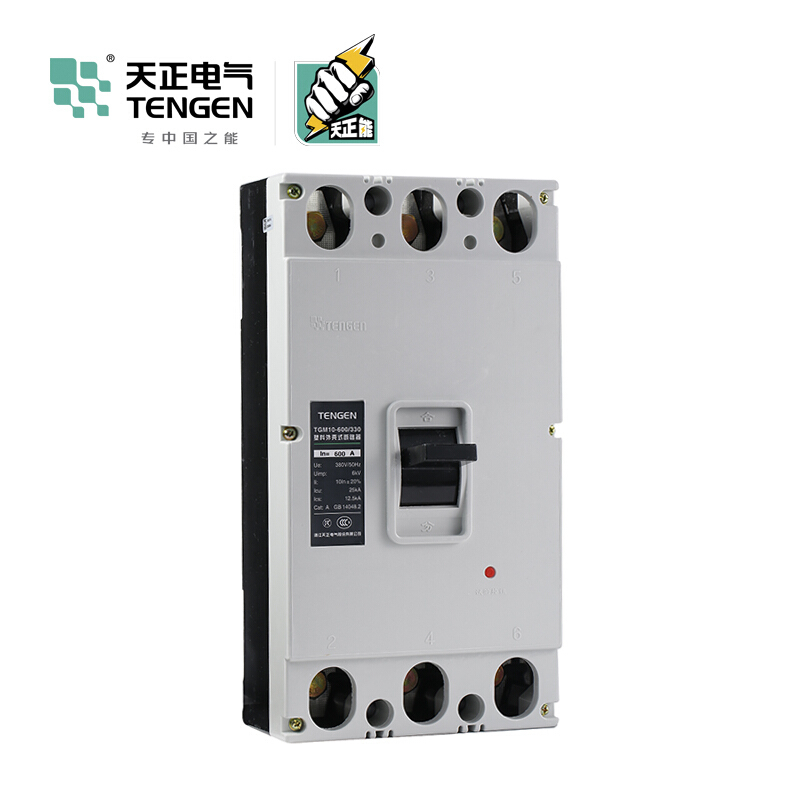 天正电气 TGM10-600 25KA 热磁式 600A 3P 手动 固定式 380V 01040080318塑壳断路器