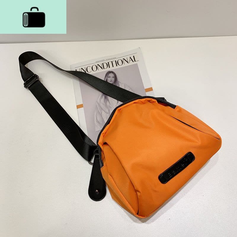 自制包包2020新款牛津布单肩斜跨包多功能黑色贝壳时尚休闲包NEW LAKE女斜挎包图片