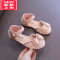 可莉允女童皮鞋2022春季新款女童蝴蝶结水钻公主鞋中小童时尚软底凉鞋潮运动休闲鞋