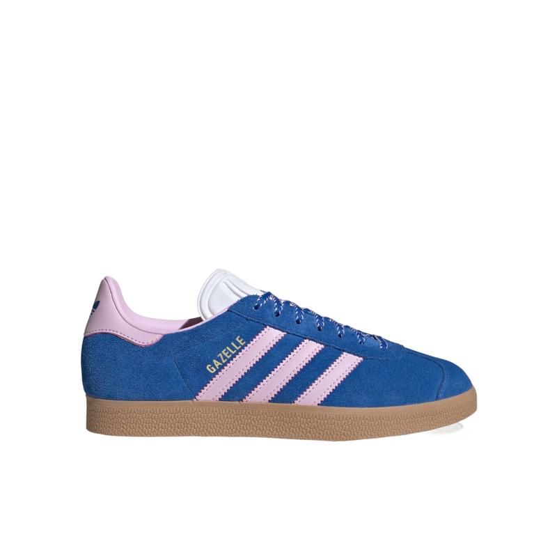 阿迪达斯(adidas)女款跑步鞋双色设计条纹系带猪皮绒面革橡胶底运