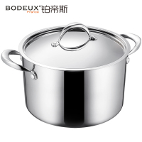 铂帝斯(BODEUX)骑士汤锅 304不锈钢汤锅整体三层钢无涂层双耳炖锅26cm炉灶通用
