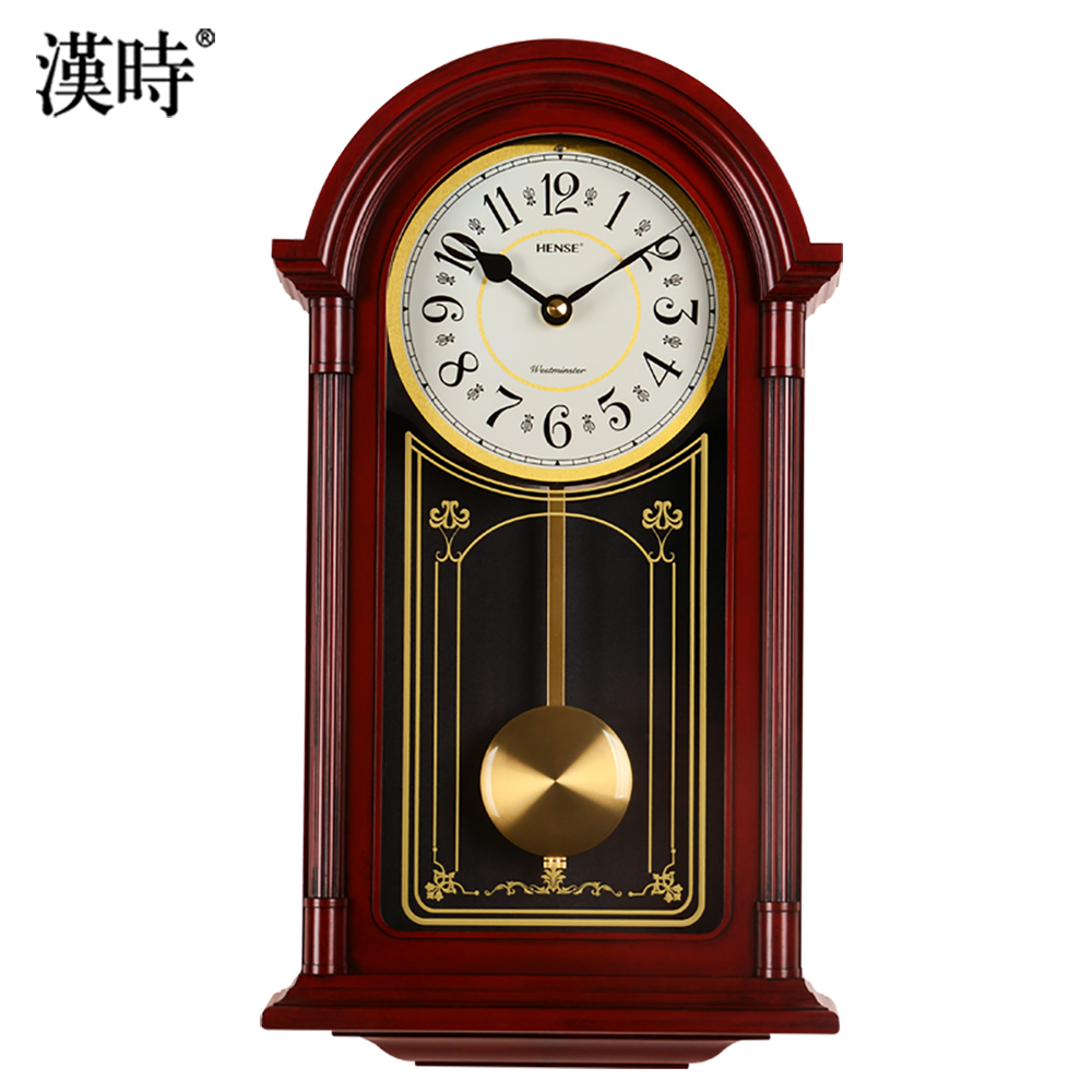 汉时家用创意复古装饰摆钟客厅时尚石英挂钟卧室简约音乐时钟hp38参数