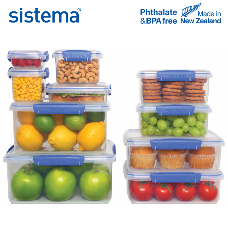 新西兰Sistema 保鲜盒 1520 200ml矩形保鲜盒进口食品材质午餐饭盒水果零食存储盒