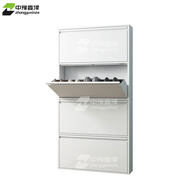 中豫鑫泽 ZYXZ4022021 钢制翻斗鞋柜简约现代收纳柜白色四斗