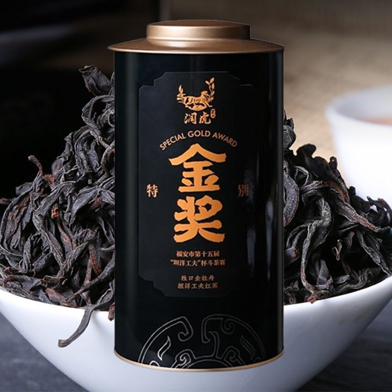润虎茶叶红茶金牡丹坦洋工夫红茶金牡丹罐装300g高清大图