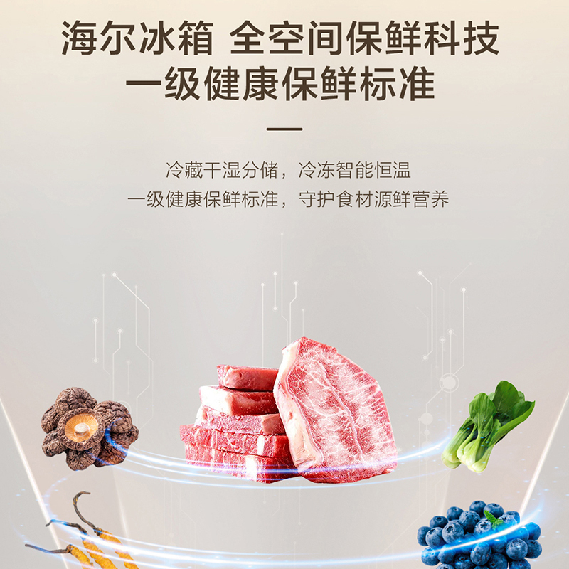 海尔(Haier)510L法式多门冰箱 594mm专业超薄零嵌 全空间保鲜科技 BCD-510WGHFD1BXHU1