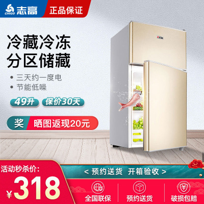 志高(CHIGO)BCD-49A128L 双门冰箱 闪亮金