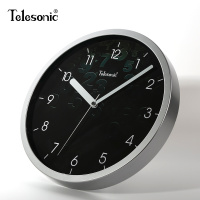 天王星(Telesonic)个性创意艺术石英钟表圆形简约艺术现代家庭餐厅卧室书房静音客厅挂钟 12英寸