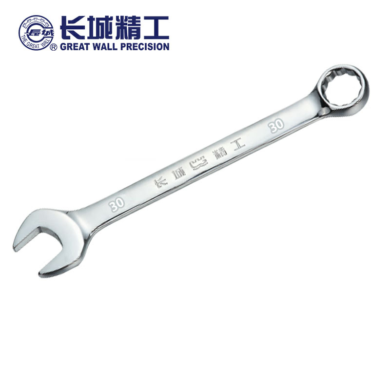 长城精工 公制平板镜抛两用扳手 镜面抛光开口梅花两用扳手 35mm 317135 1把